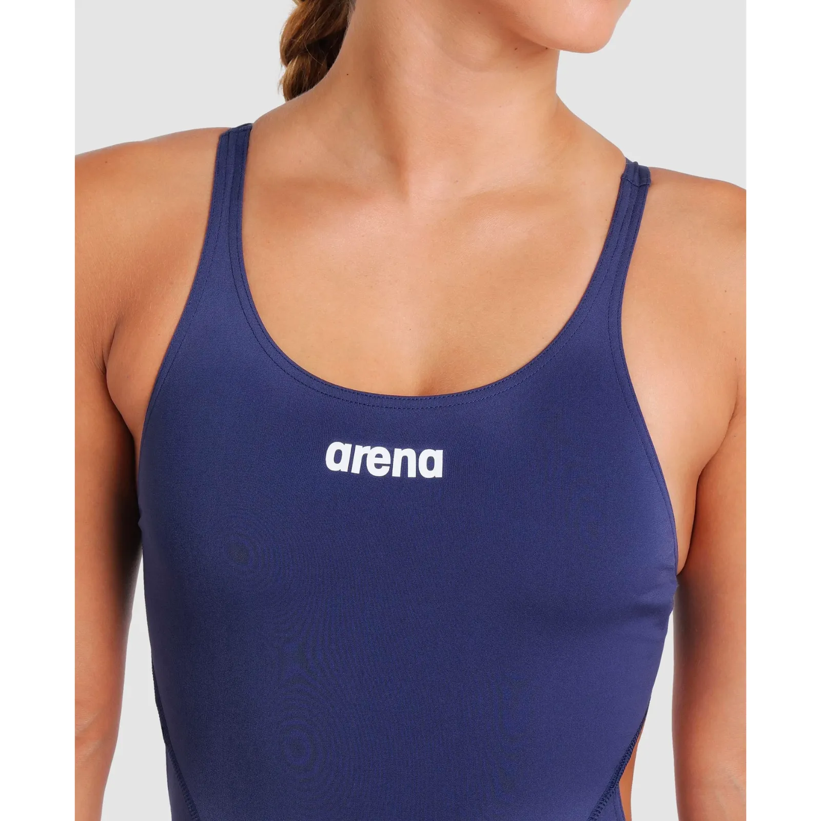 WOMEN'S TEAM SWIMSUIT SWIM TECH SOLID - NAVY