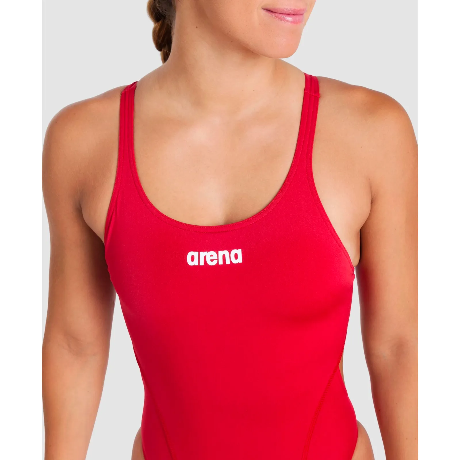 WOMEN'S TEAM SWIMSUIT SWIM TECH SOLID - RED