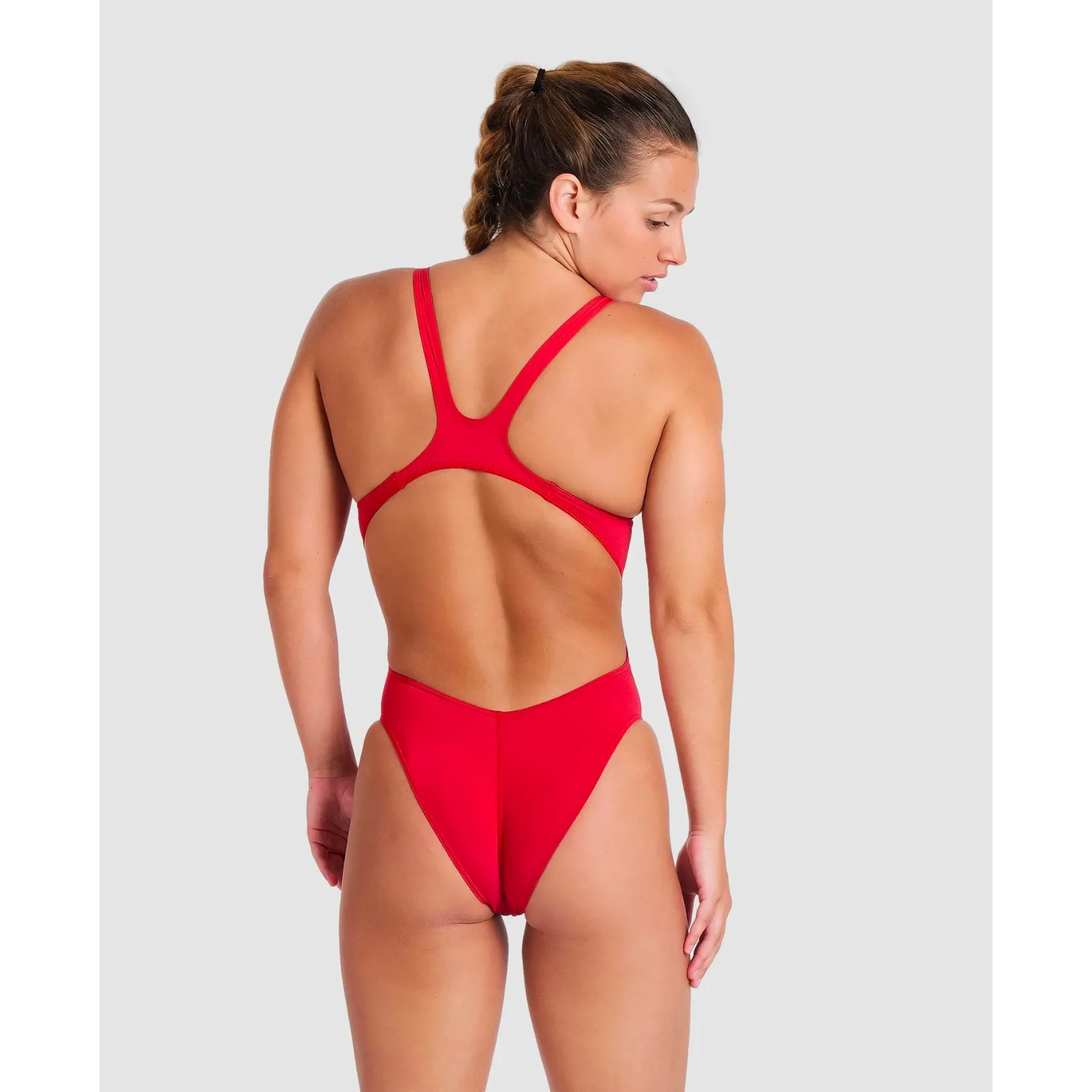 WOMEN'S TEAM SWIMSUIT SWIM TECH SOLID - RED
