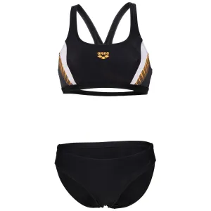 WOMEN'S THREEFOLD PRINT BIKINI - BLACK/ASPHALT/WHITE