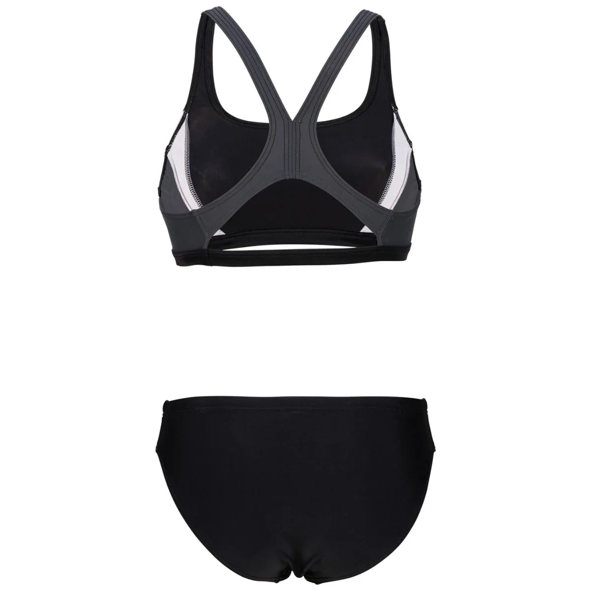 WOMEN'S THREEFOLD PRINT BIKINI - BLACK/ASPHALT/WHITE