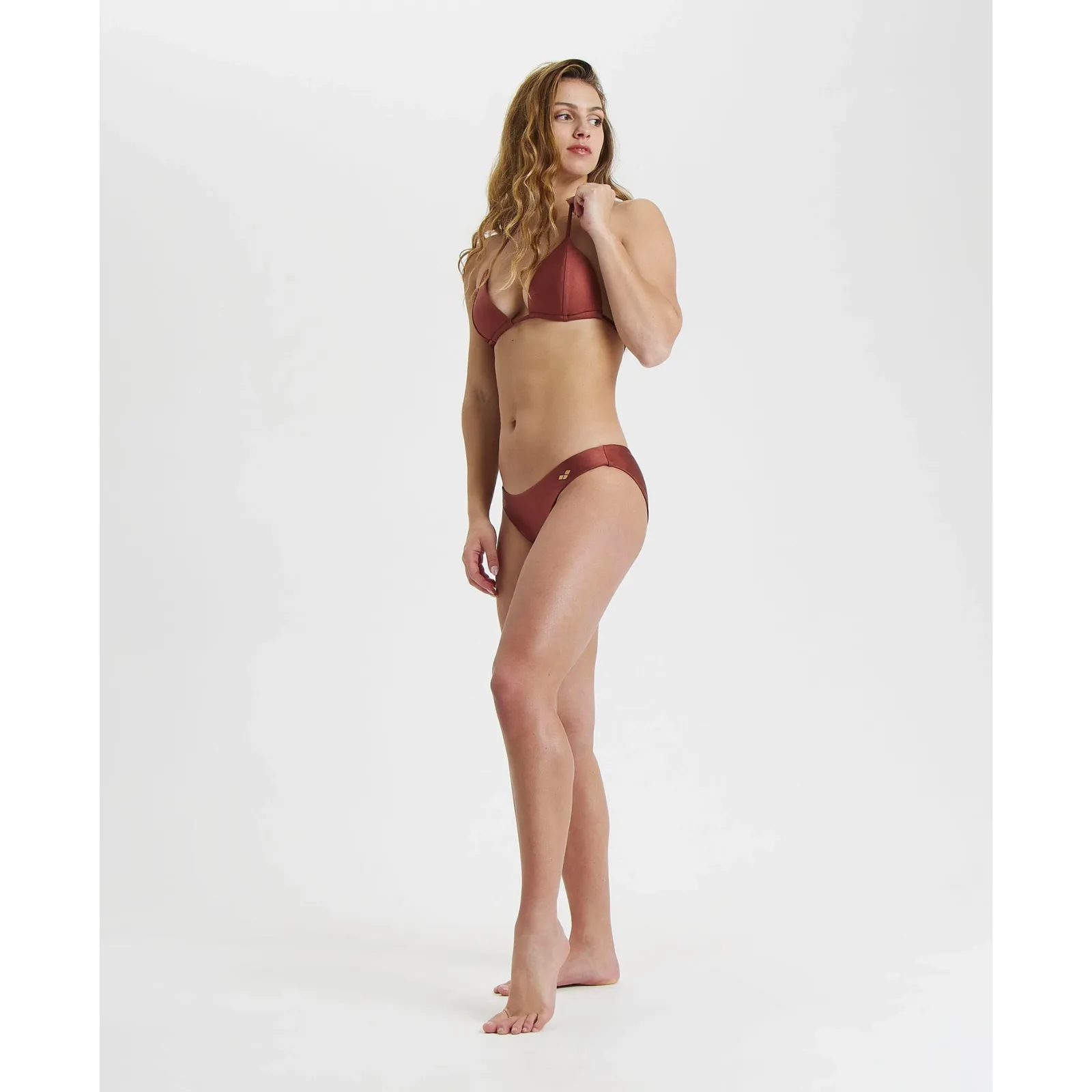 WOMEN'S TRIANGLE BIKINI SOLID - BURNT