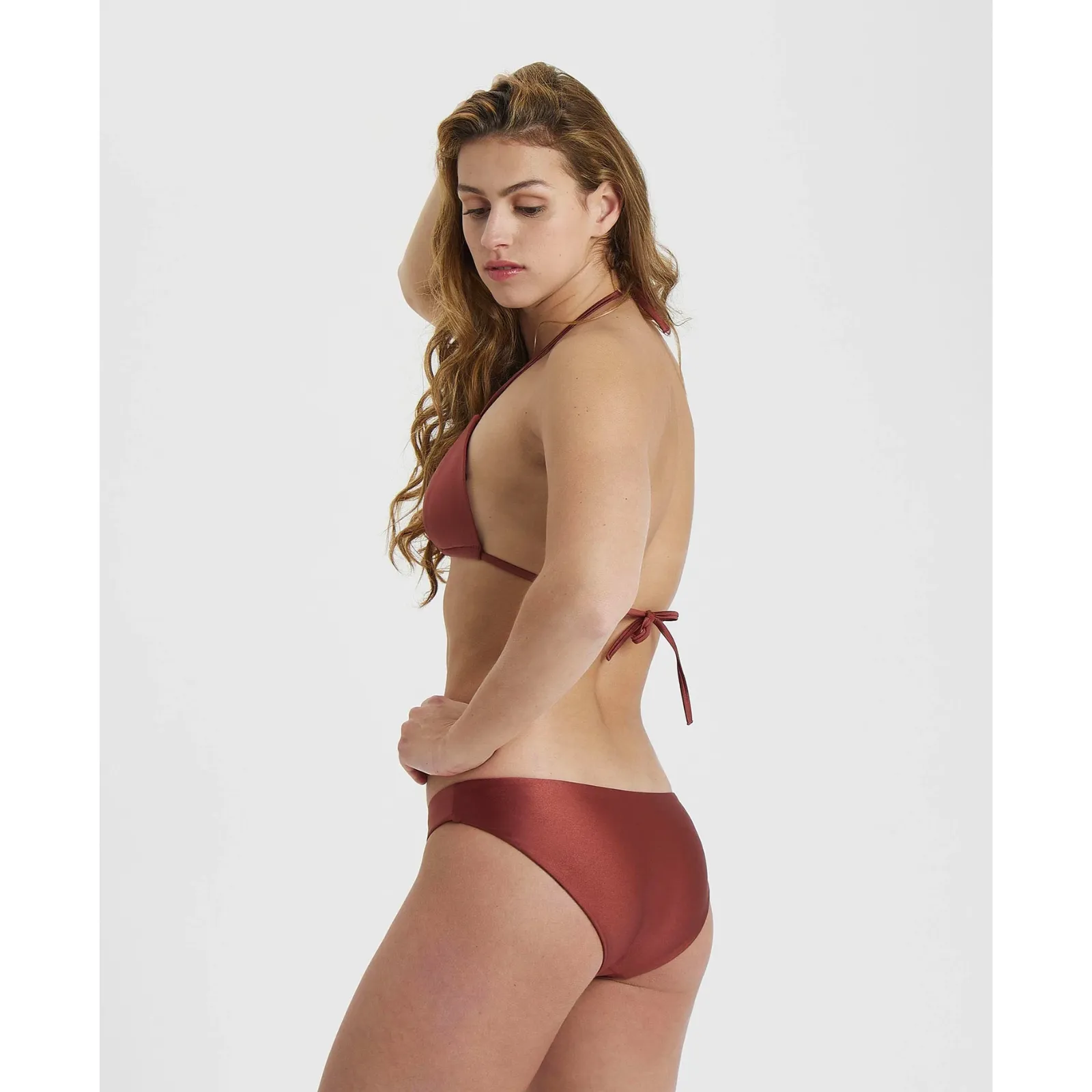 WOMEN'S TRIANGLE BIKINI SOLID - BURNT