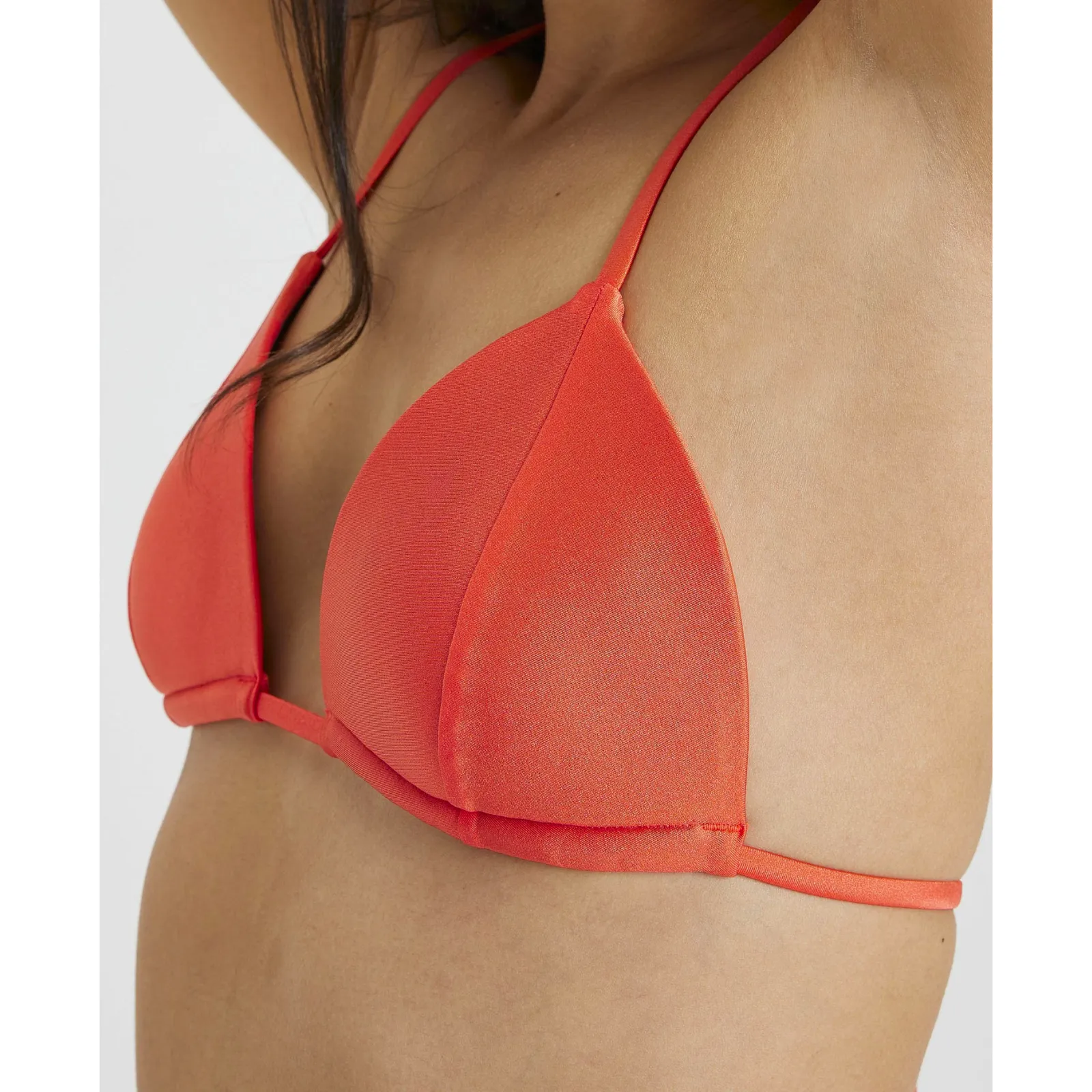 WOMEN'S TRIANGLE BIKINI SOLID - CORAL