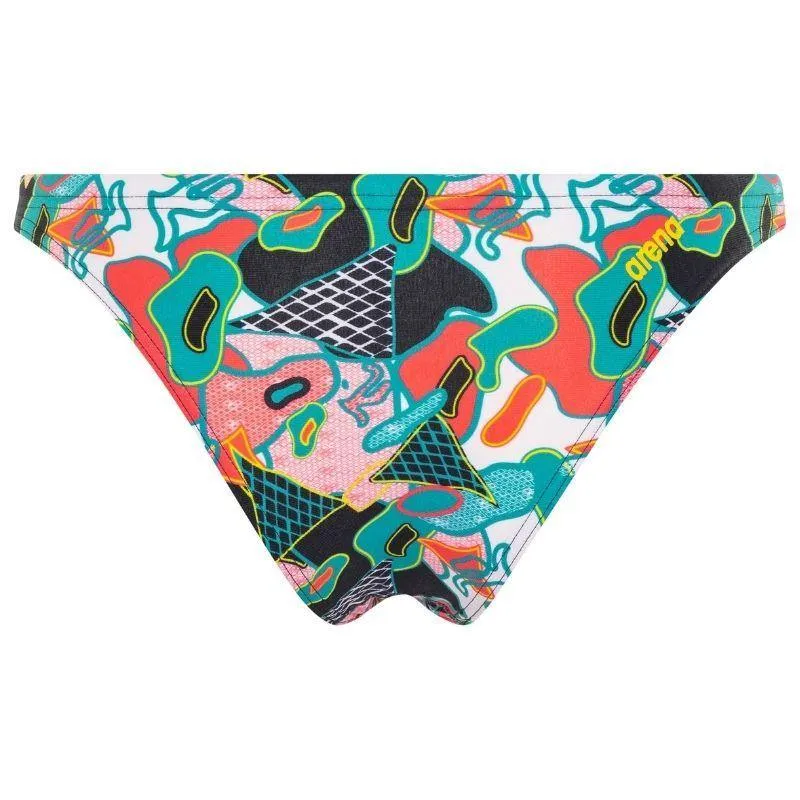 WOMEN'S UNIQUE BRIEF BIKINI BOTTOM - BLACK/MULTI