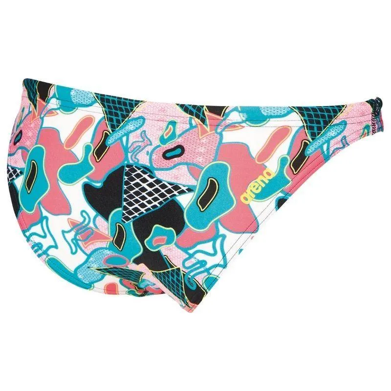 WOMEN'S UNIQUE BRIEF BIKINI BOTTOM - BLACK/MULTI