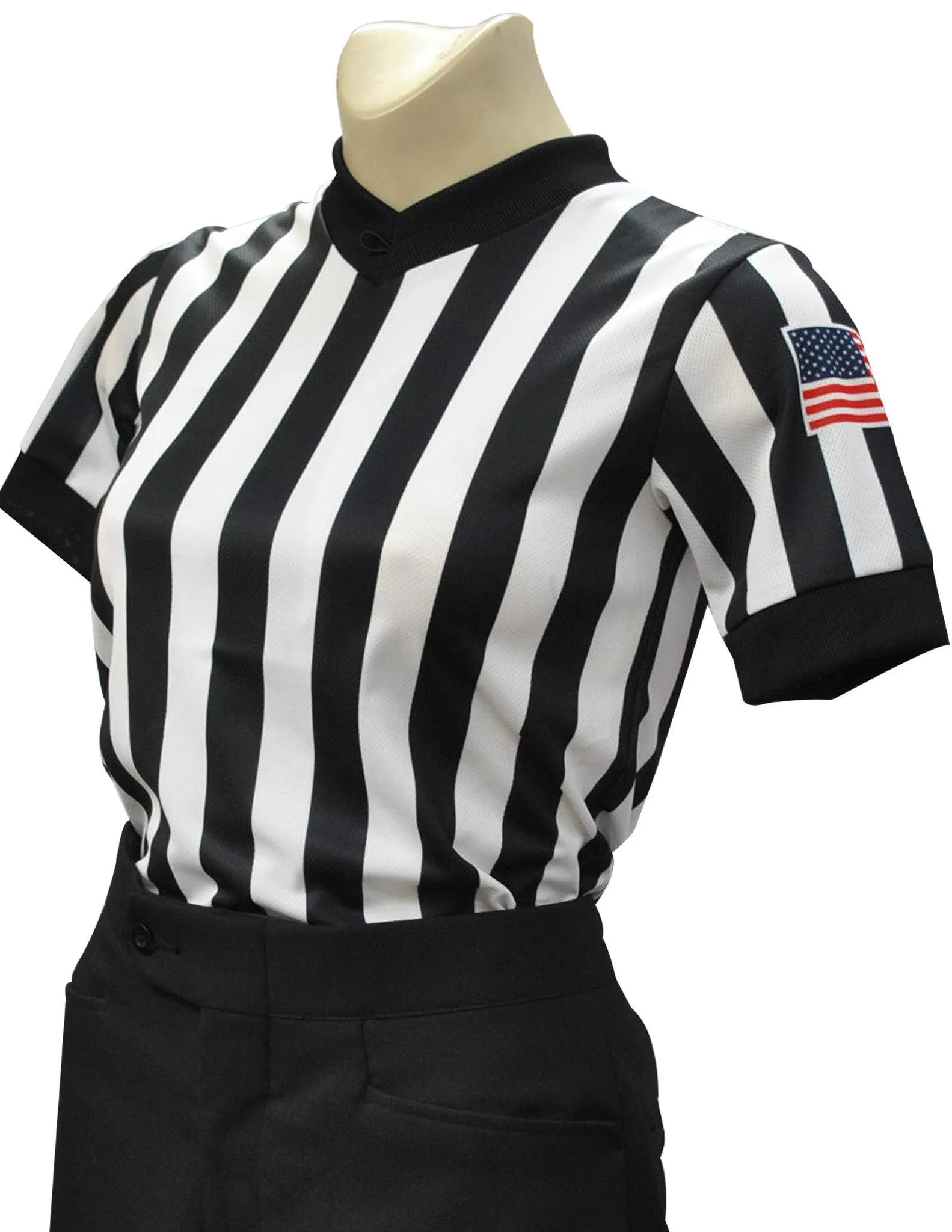 Women's V-Neck with USA Flag on Left Sleeve