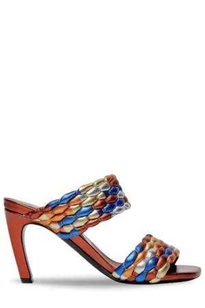 Woven Metallic Mules