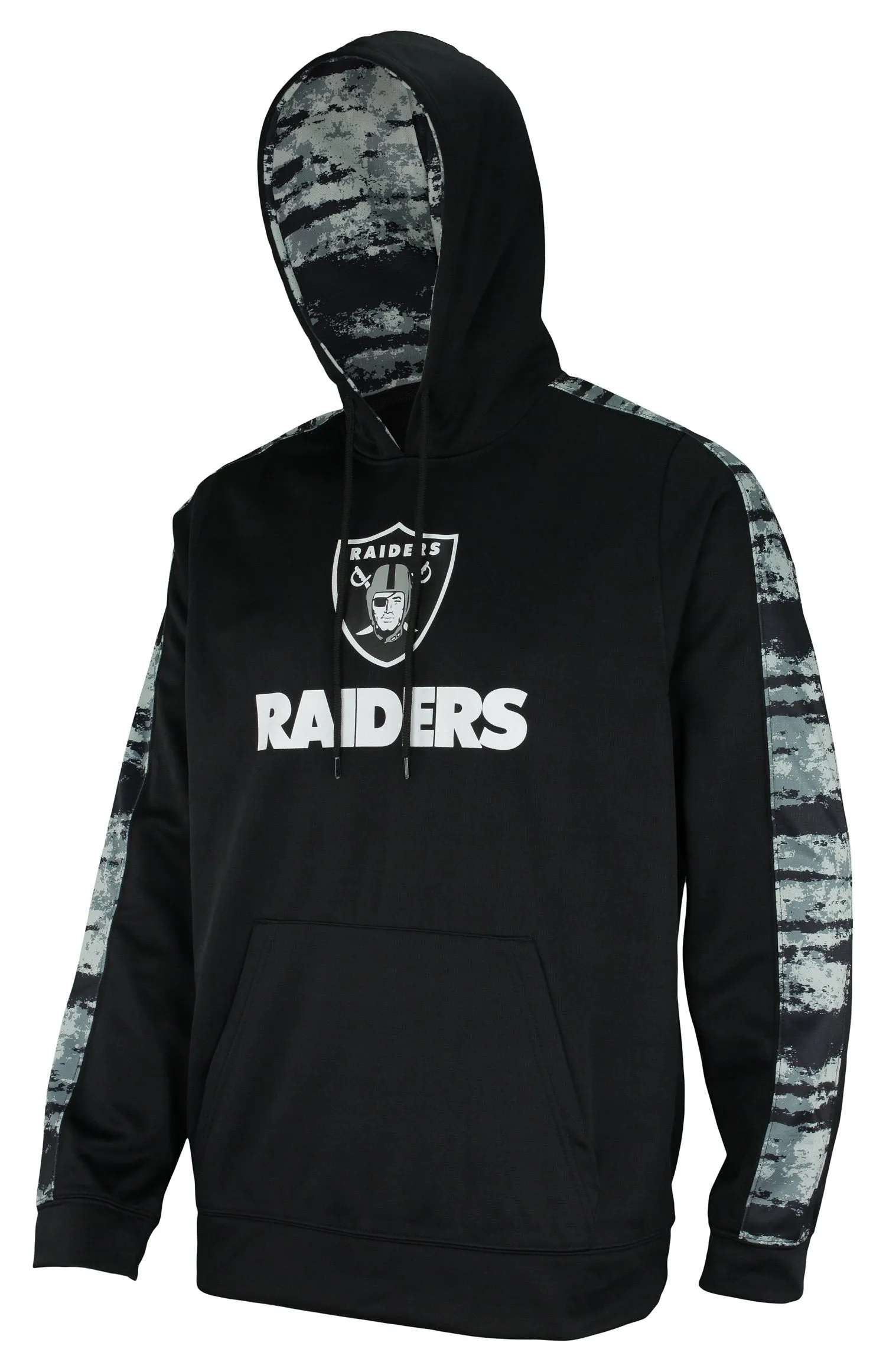 Zubaz NFL Men's Oakland Raiders  Hoodie w/ Oxide Sleeves